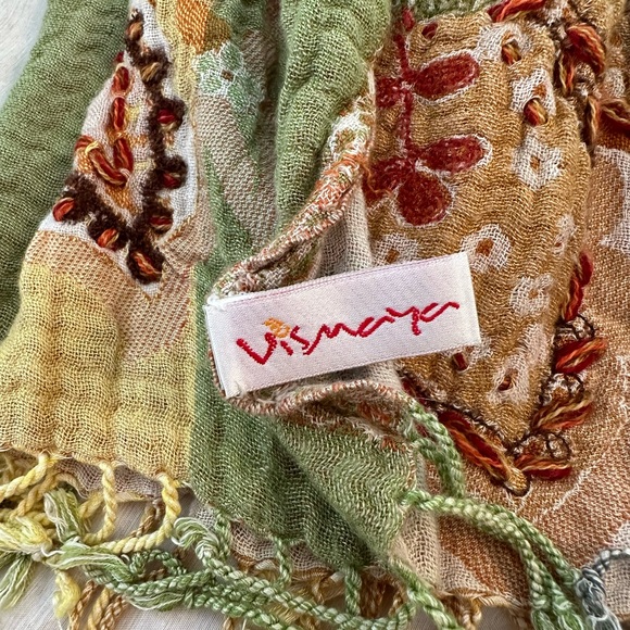 Anthropologie x Vismaya Boho Embroidered Scarf/Wrap, EUC - Picture 7 of 9